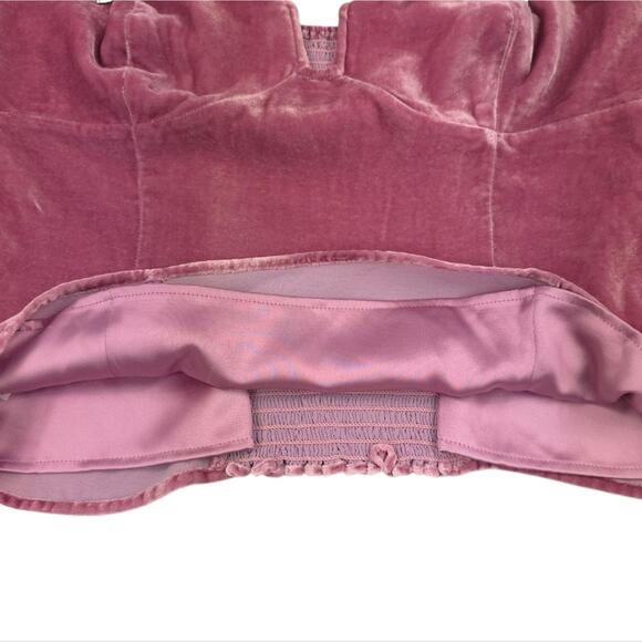 Reformation Desiree Velvet Top Rhinestone Strap in Sugar Plum - Picture 6 of 12